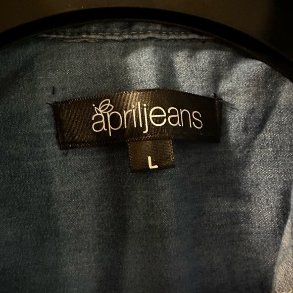Apriljeans Denim Button-Up Shirt Dress size L - Picture 2 of 7